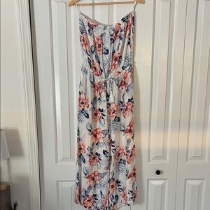Floral Jumpsuit Beach Coverup